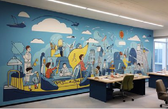 安宁办公室墙绘的特点。